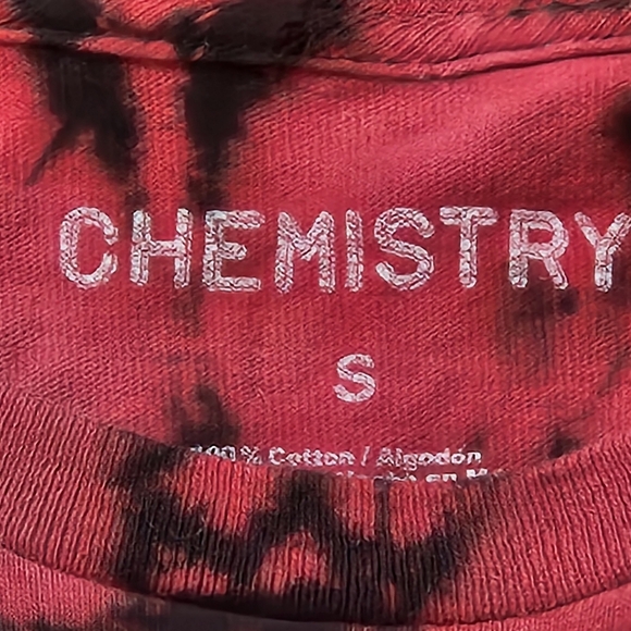 POETIC JUSTICE RED & BLACK TIE DYE CROPPED T-SHIRT SIZE SMALL - Picture 4 of 5